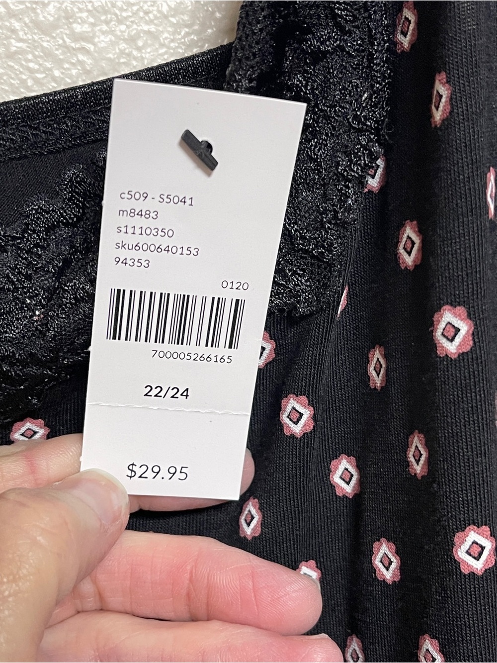 Lane Bryant Black Cami with Polka Dots & Lace Trim - Picture 3 of 10